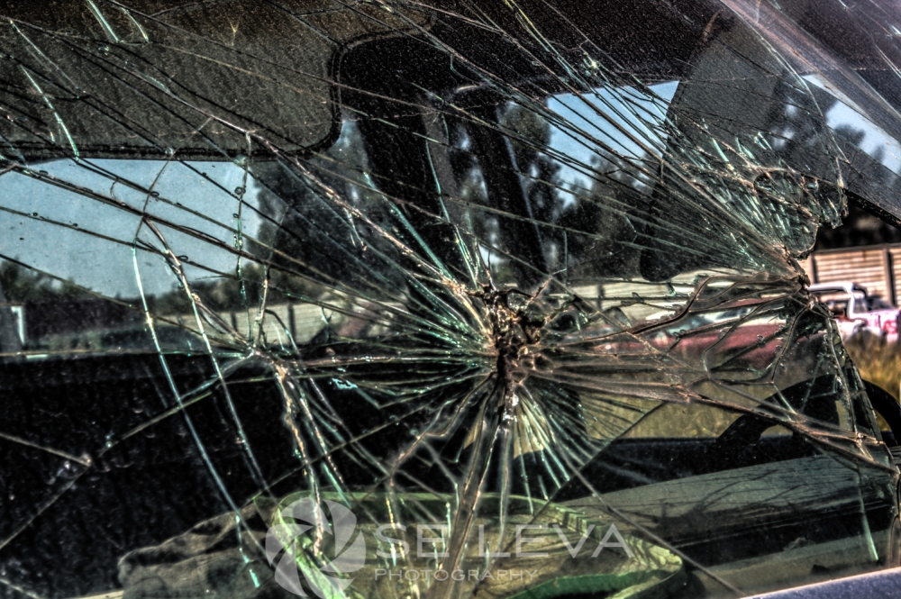 Scrap yard shattered mirrorr HDR
